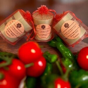GREEN CHILI TOMATO, SCENT UNLEASHED LLC LUXURY HAND POURED SCENTED CANDLES.